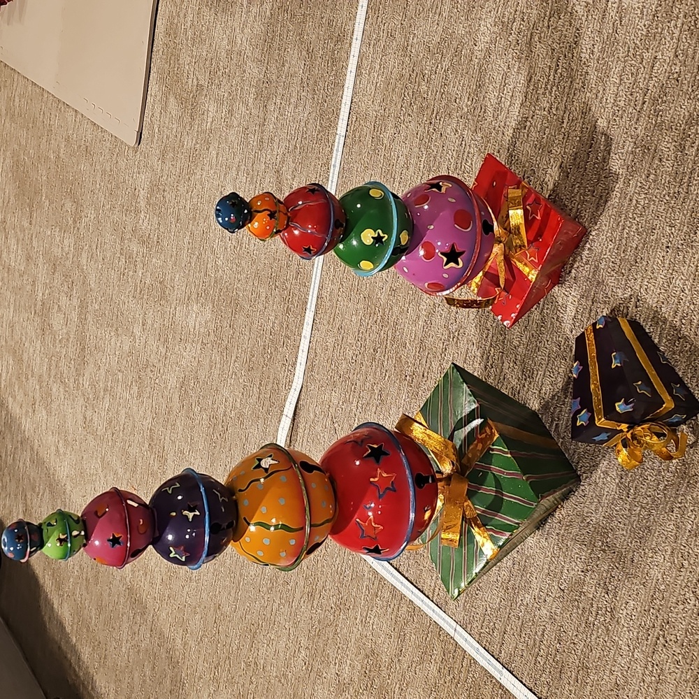 Whimsical, Colorful Stacking Jingle Bells Meyal Figure Set With Gift Box